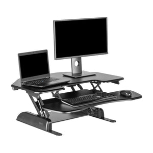 Corner Standing Desk Converter – Dual Monitor, 36", 11-Height Adjustable