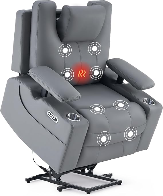 4-Motor Power Lift Recliner Chair with Massage & Heat