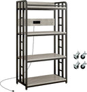4-Tier Kitchen Baker's Rack with Power Outlet & Wheels