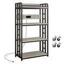 4-Tier Microwave Cart with Power Outlet & Wheels