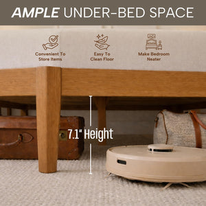 Queen & King Bed Frame with Rattan Headboard