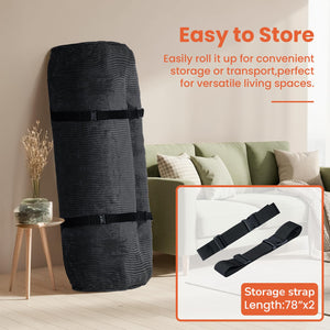 8" Futon Mattress | Roll-Up Floor Sofa Bed