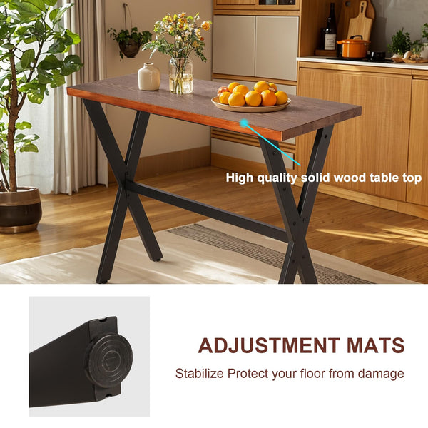 Rectangular Bar Height Pub Table with Metal Frame