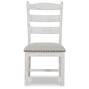 Farmhouse Ladderback Dining Chairs Set of 2 with Upholstered Seat and Nailhead Trim