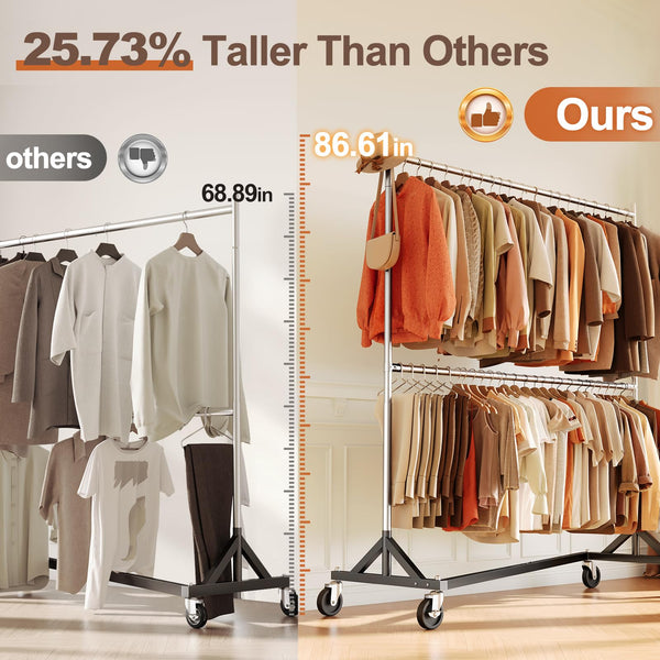 Heavy Duty Z Rack Clothing Rack with Wheels