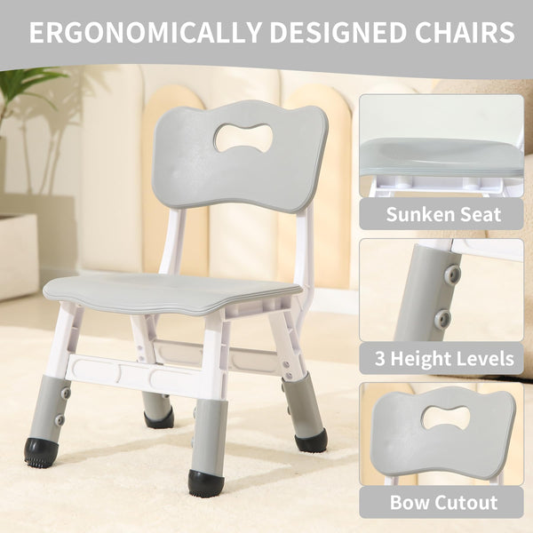 Height Adjustable Kids Table and 4 Chairs Set