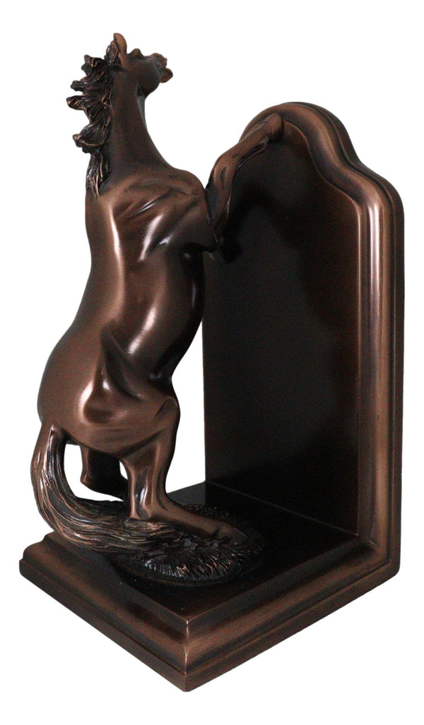 Rearing Horses Bookend Set – Bronze Electroplated Resin