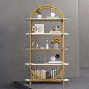 5-Tier Arched Bookshelf with Metal Frame