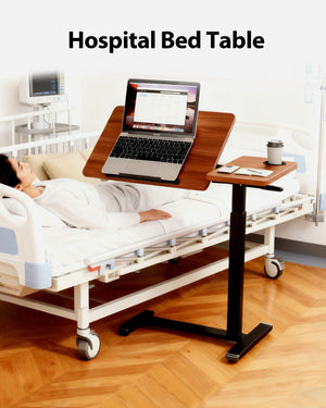 Pneumatic Height Adjustable Overbed Table with Wheels