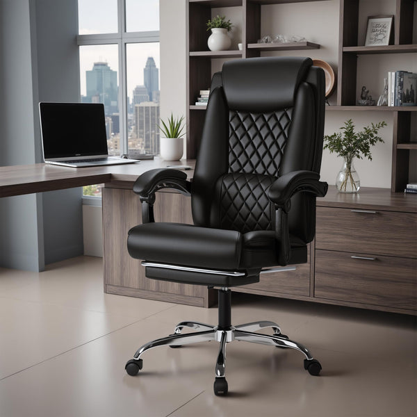 Reclining Ergonomic Office Chair with Footrest