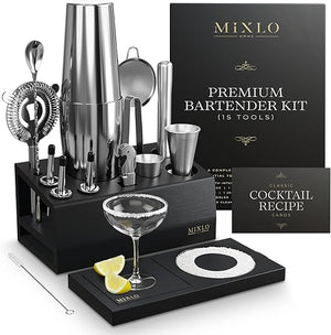 22-Piece Cocktail Shaker & Bartender Kit with Stand