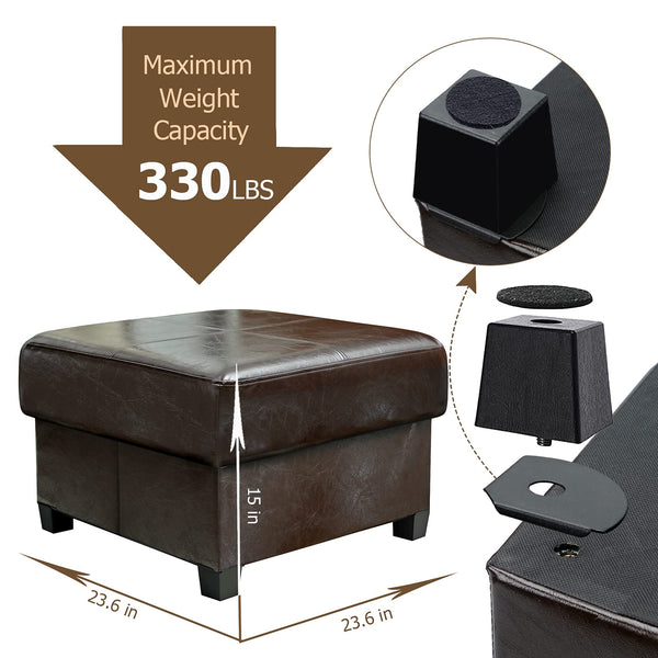 Foldable Storage Ottoman with Hidden Storage