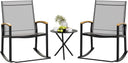 3-Piece Outdoor Rocking Bistro Set – Textilene Patio Chairs & Table