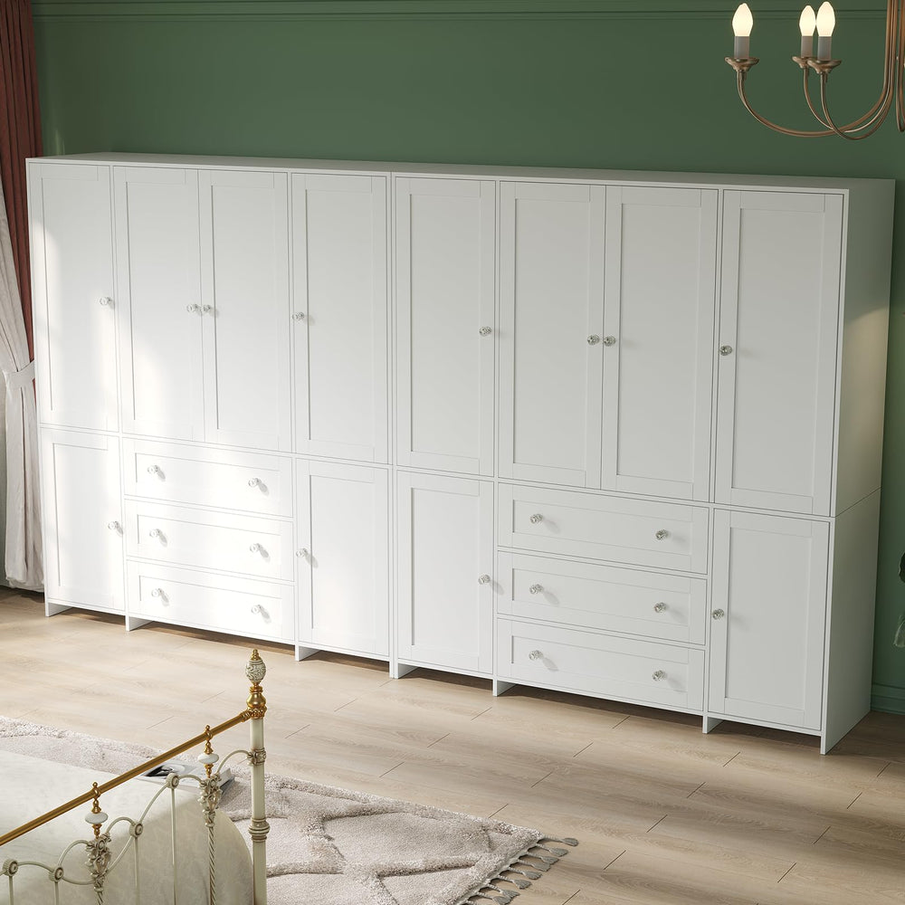 Armoire Wardrobe Closet with Mirror & Drawers