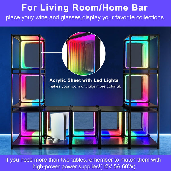 LED Infinity Mirror Display Cabinet with RGBW Lighting