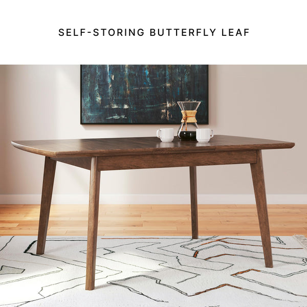 Rectangular Extension Dining Table with Self-Storing Leaf