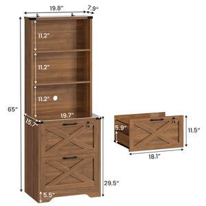 2-Drawer File Cabinet with Lock & Adjustable Shelf