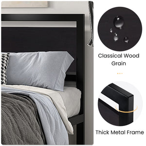 Metal Platform Bed Frame with Headboard & Slat Support