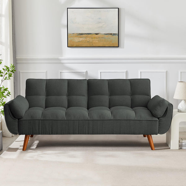 Futon Sofa Bed with Adjustable Split Backrest, Twin Size