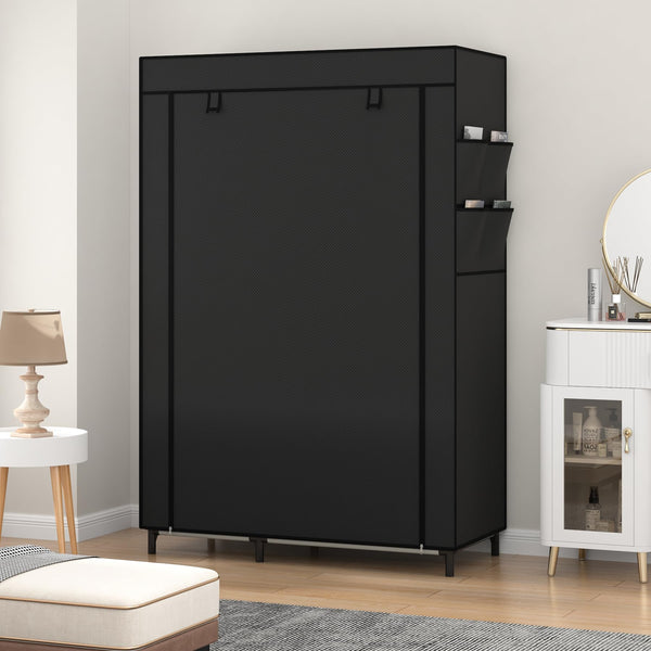Portable Wardrobe Closet with 6 Shelves & Hanging Rod