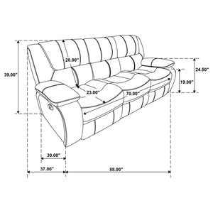 Reclining Sofa with Wall-Hugger Design & Padded Armrests