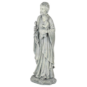 St. Joseph Holding Child Garden Statue – Resin Stone, 20"H