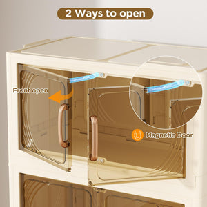 5-Tier Stackable Storage Bins with Lids, Doors & Wheels