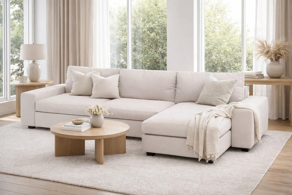 Kivik Sofa with Chaise Sectional Slipcover – Polyester Beige