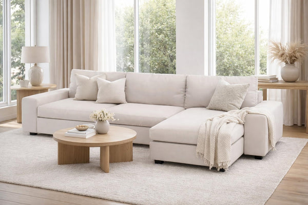 Kivik Sofa with Chaise Sectional Slipcover – Polyester Beige