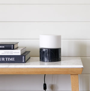 Marble Base Dimmable LED Table Lamp with Frosted Glass Shade