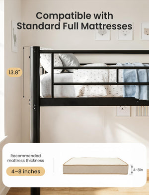 Full Over Full Bunk Bed with Storage Drawers – Separable Heavy Duty Metal Frame