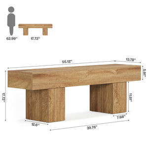 55" Farmhouse Entryway Bench