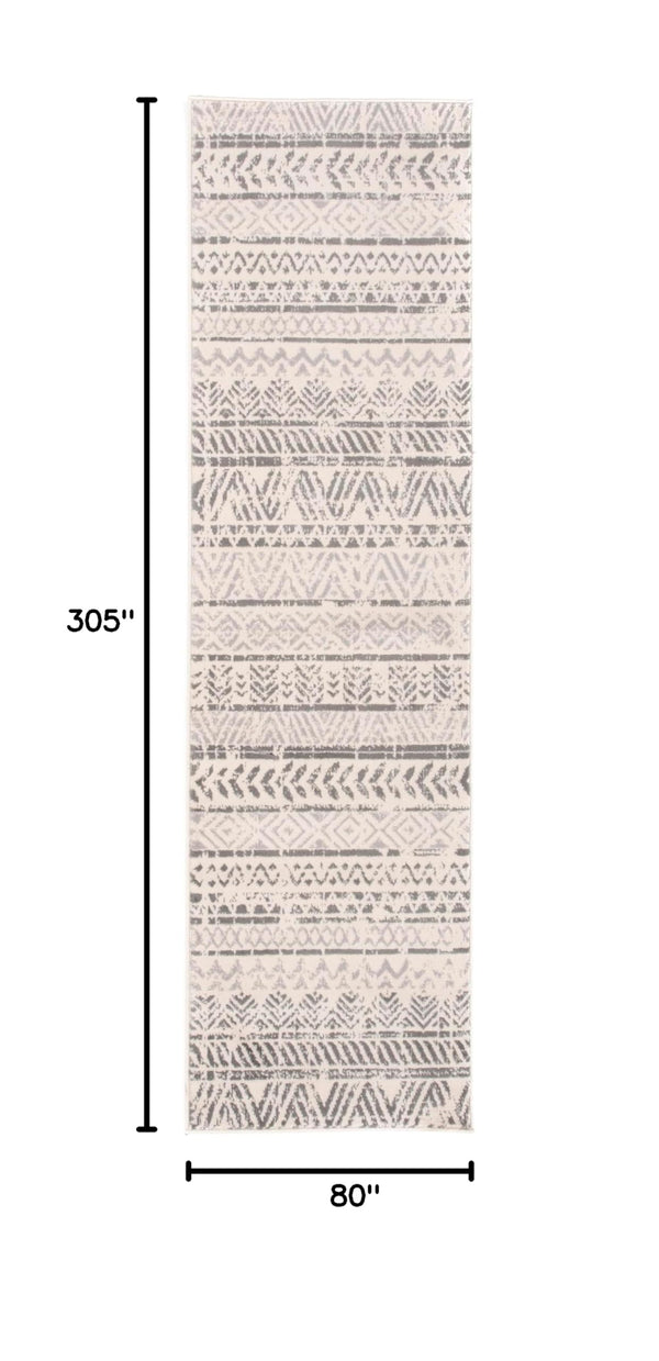Geometric Boho Runner Rug 2'7" x 10'