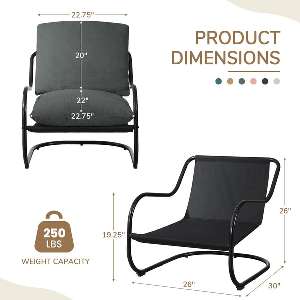 Modern Accent Chair with Metal Frame