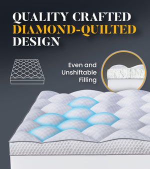 3-Inch King Memory Foam Mattress Topper with Pillow Top & Deep Pocket