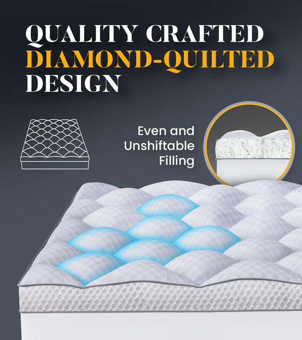 3-Inch King Memory Foam Mattress Topper with Pillow Top & Deep Pocket