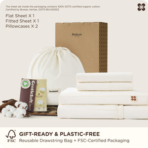 Organic Cotton Sheet Set – Sateen Weave, Deep Pocket, Queen & King