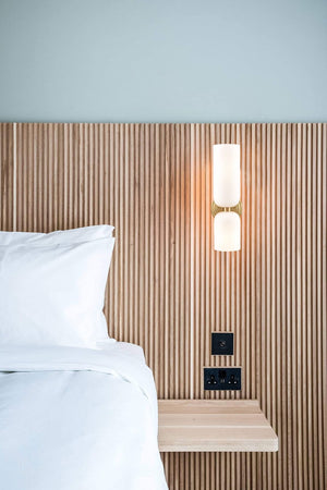 Modern 2-Light Wall Sconce Set of 2 with Milky White Glass Shade