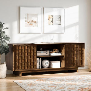 59" TV Stand with Two Doors & Adjustable Shelves