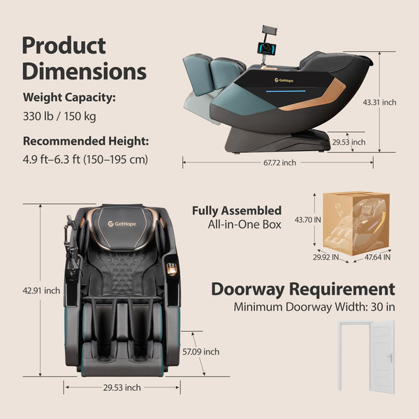 4D Zero Gravity Full Body Massage Chair with SL-Track