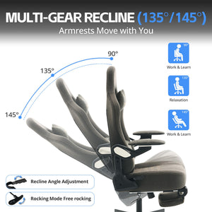 Ergonomic Gaming Chair with Footrest