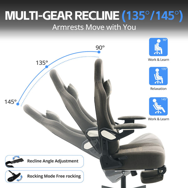 Ergonomic Gaming Chair with Footrest