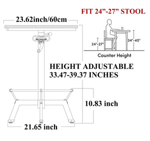 Adjustable Height Round Bar Table – Industrial Swivel Pub Table