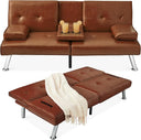 Convertible Futon Sofa Bed with Removable Armrests