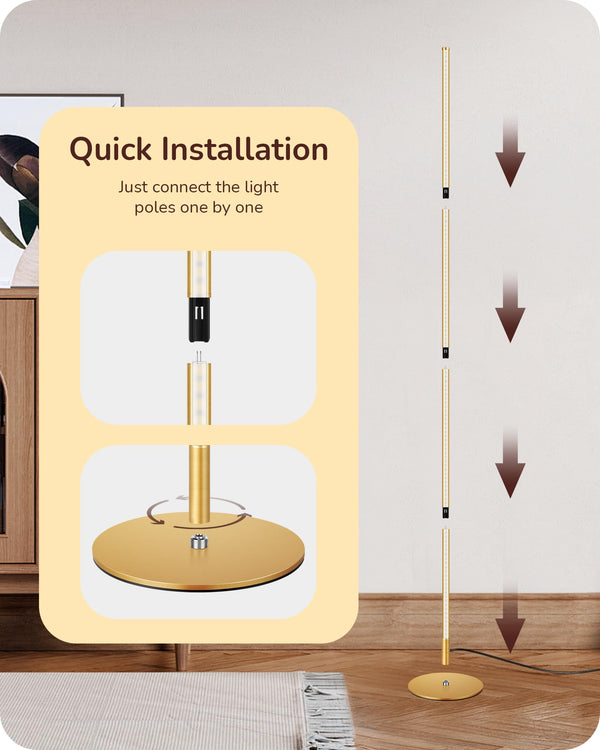 Slim Dimmable LED Corner Floor Lamp