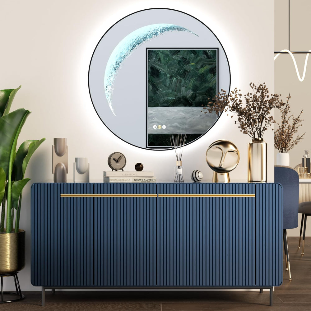 Round LED Bathroom Mirror with Anti-Fog & Dimmer