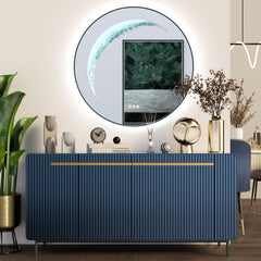 Round LED Bathroom Mirror with Anti-Fog & Dimmer