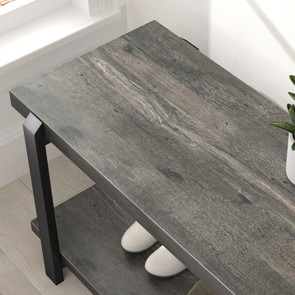 Industrial Entryway Bench with Shoe Storage – 47 Inch