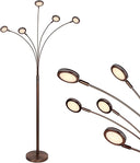 5-Head Arc Floor Lamp with Adjustable Arms