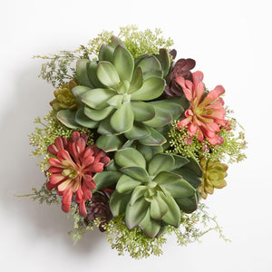 Faux Succulent Arrangement with Planter Pot